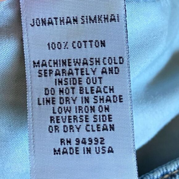 Jonathan Simkhai Blue Mullholland Jeans Crop High Rise Straight Leg Size 25 - Picture 9 of 10